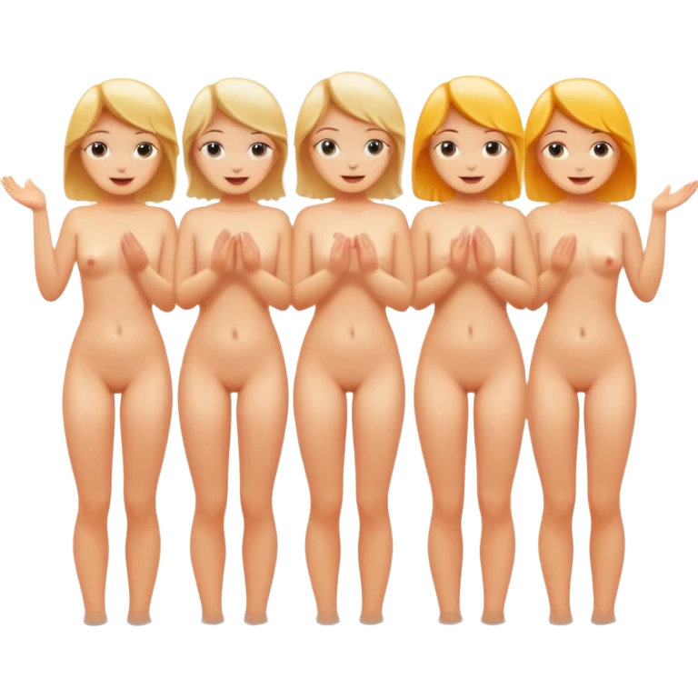 five nude woman cum emoji