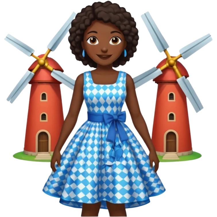 black woman  with Windmills emoji