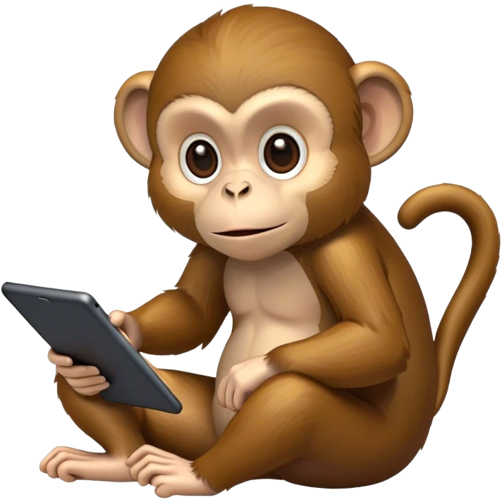 Monkey interacting with technology emoji