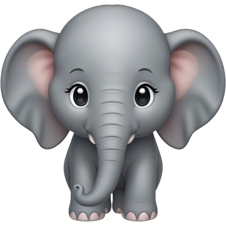 Cinematic Noble Baby Elephant Portrait Emoji, Poised and regal, with a tiny, endearing build and a soft, smooth gray hide, delicate floppy ears and a small, curious trunk, deep-set soulful eyes, Simplified yet sharp and sophisticated features, highly detailed, glowing with a gentle, dignified glow, high shine, intelligent and adorable, stylized with an air of miniature majesty, focused and attentive, soft glowing outline, capturing the essence of a watchful and confident little elephant, so majestic it feels as though it could toddle out of the screen with effortless authority! emoji