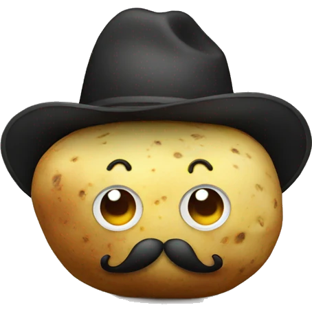 Potato with big mustache and eyes  emoji
