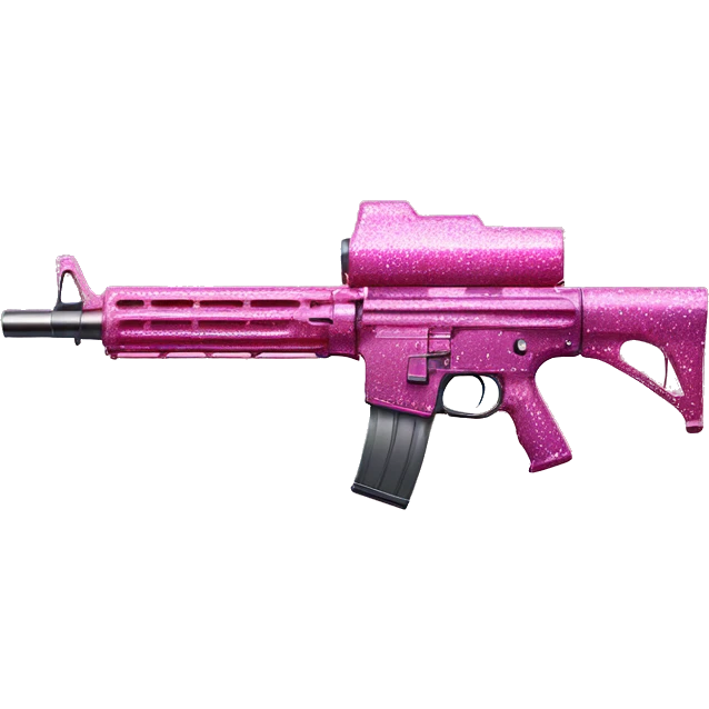 Pink ombre machine gun with glitter  emoji