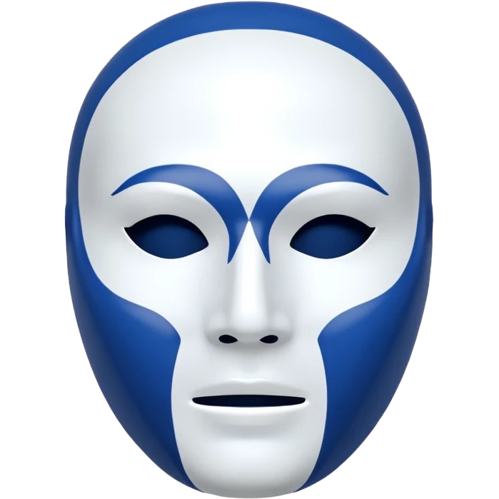 full face mask blue and white on two sides emoji