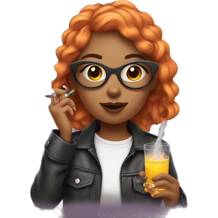 Cool girl with a vape in her hand emoji