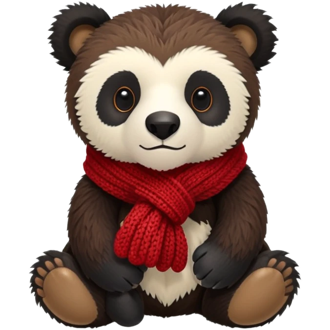Jellycat Andean bear stuffed plush wearing a red scarf emoji