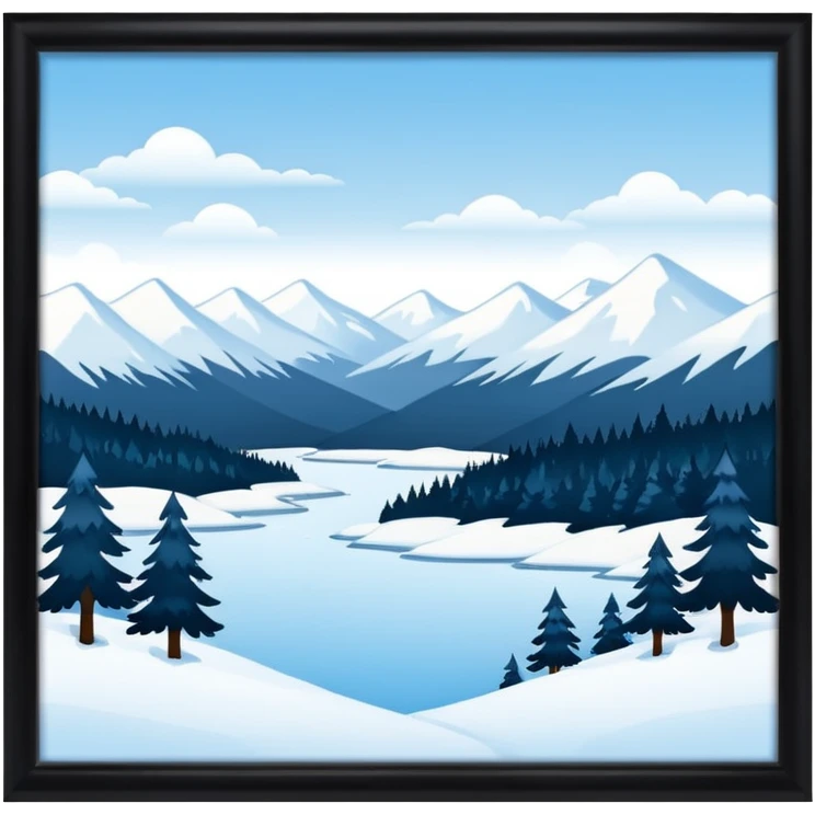 An Alaskan snowy winter back drop to be used in the style of "duck hunt" the bottom 30% needs to contain landscape and the top 70% needs to be blank space. emoji