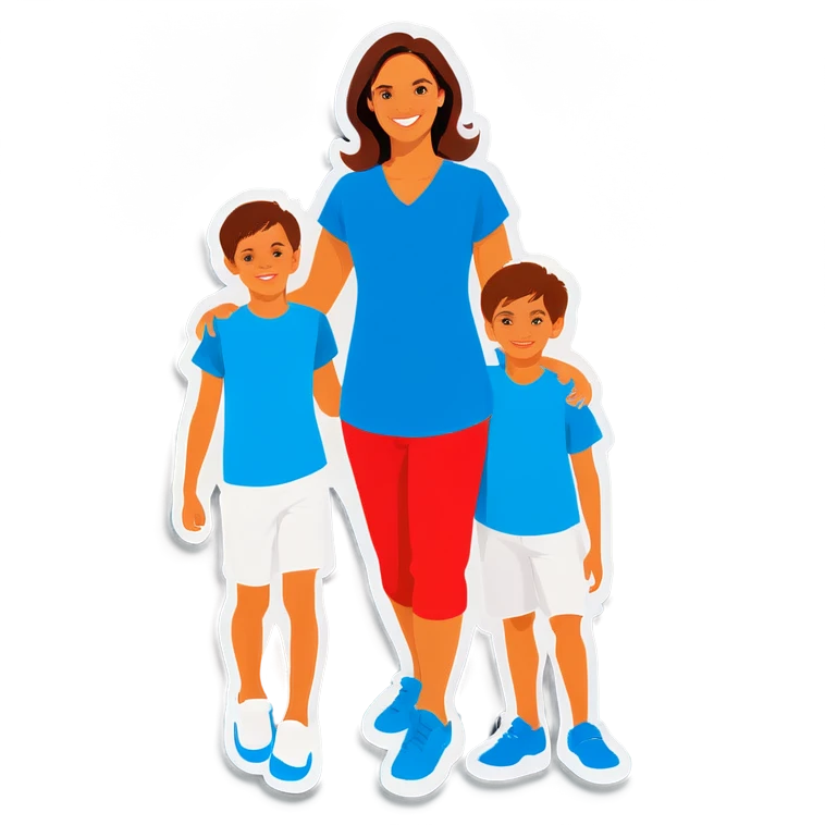 Mom with two boys and a girl emoji