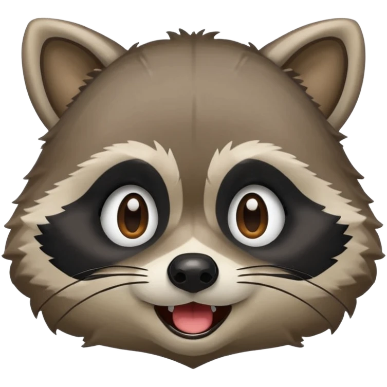 Create emojis from a picture with a raccoon's face. Different emotions, with the addition of paws emoji
