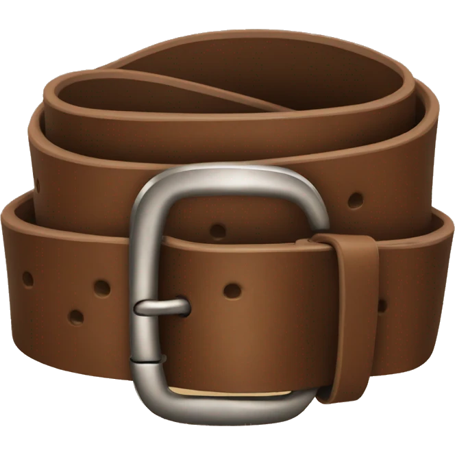 Traditional brown leather belt with buckle emoji