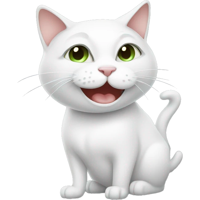 Smiling Smoking White cat emoji