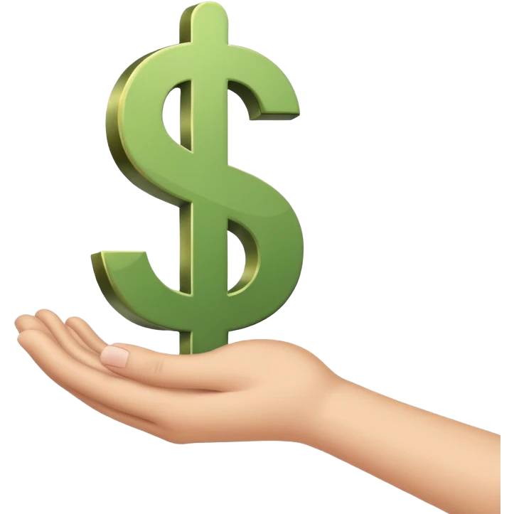 hand holding dollar sign emoji