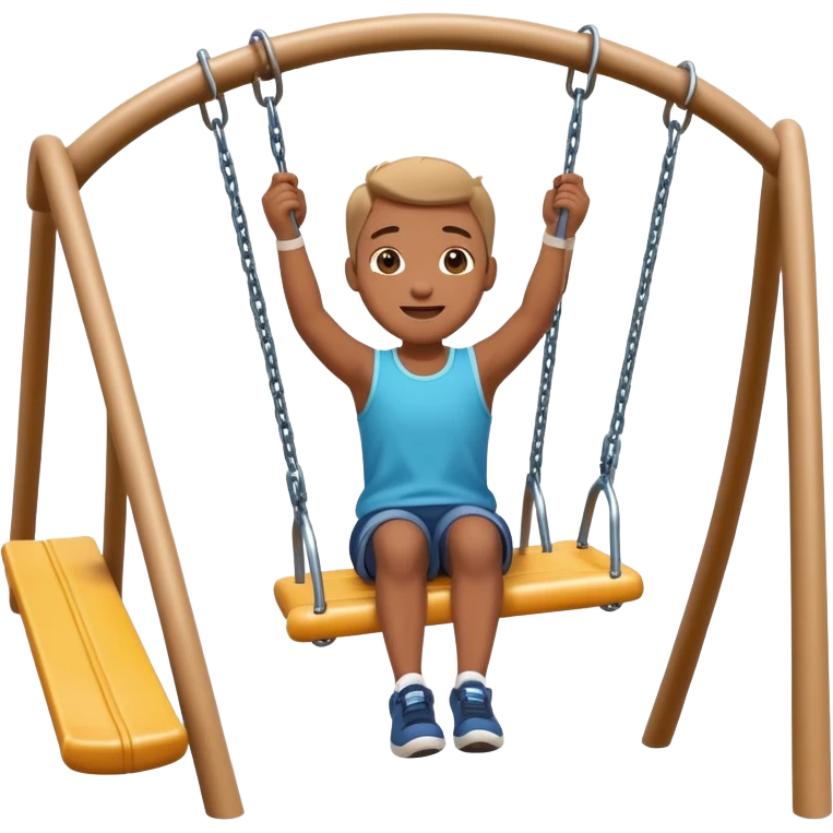 person on a playground swing, mid-air emoji