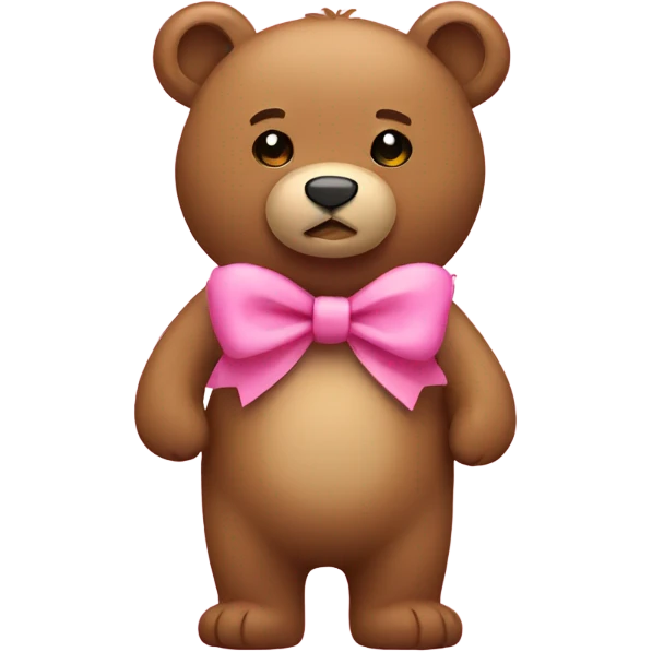 light brown bear with a pink bow emoji