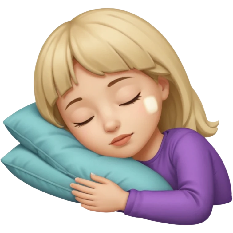 Chica dormida con capul (flequillo) emoji