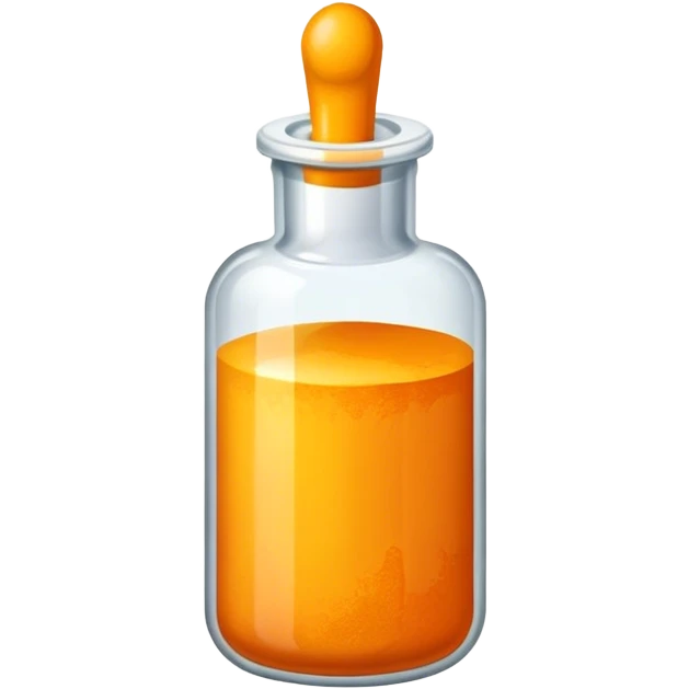 a vial of yellow orange powder pigment emoji