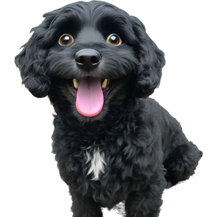 happy havapoo black coat emoji