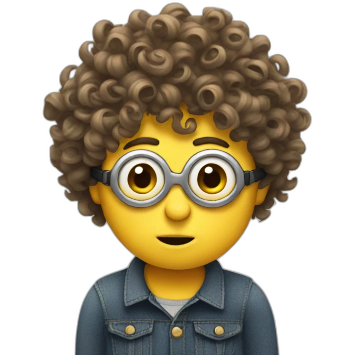 minion with curly hair with one eye emoji