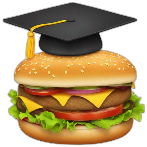 graduating burger emoji