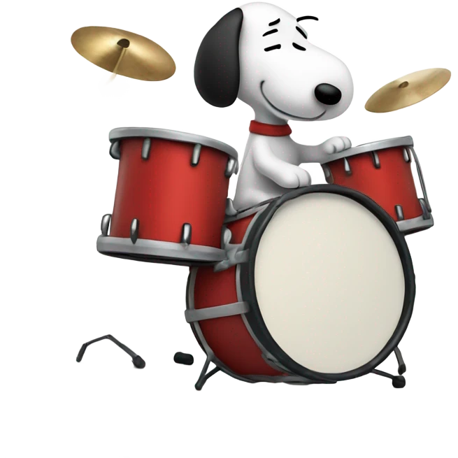 Snoopy playing the drums emoji