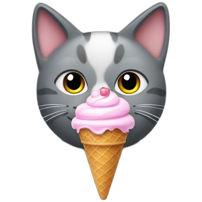 Cat with ice cream emoji