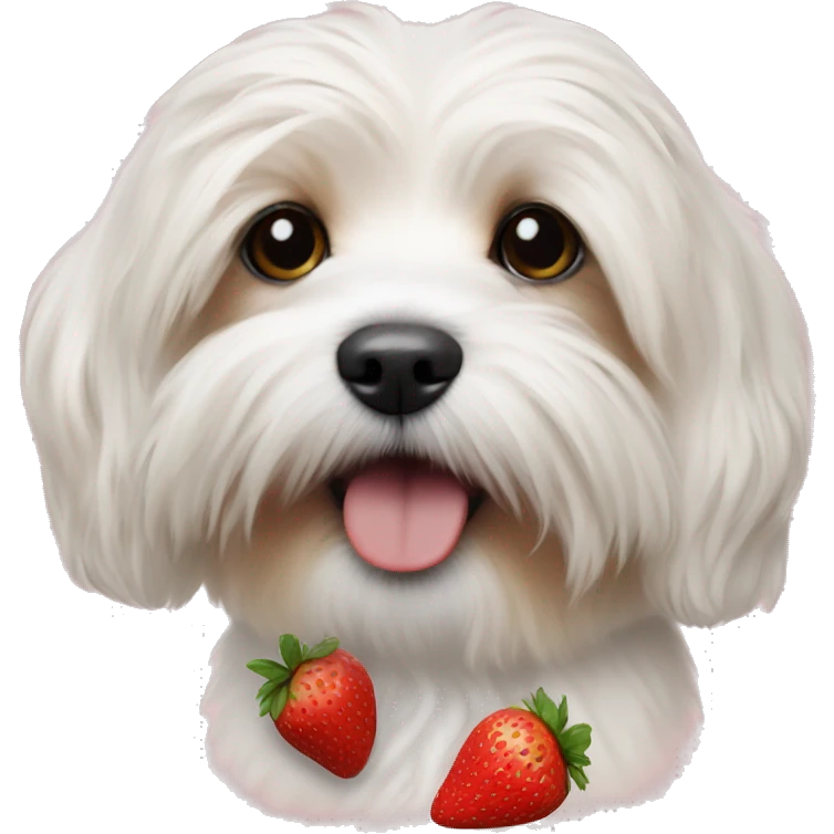 realistic havanese puppy strawberry close-up emoji