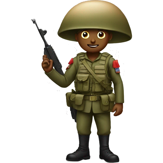 Make an soldier with an mushroom emoji