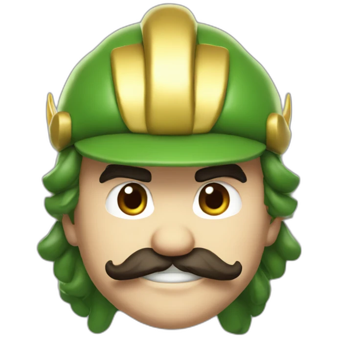Super Mario  in Loki costume with horns marvel detail emoji