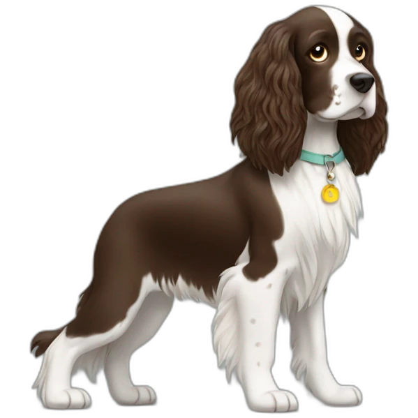Springer spaniel and long hair woman  emoji