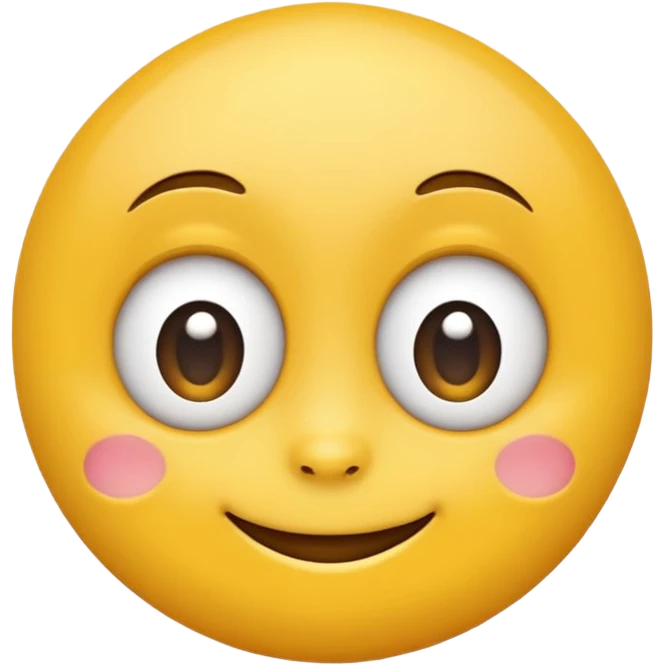 Emoji, yellow round smiling face, big eyes emoji