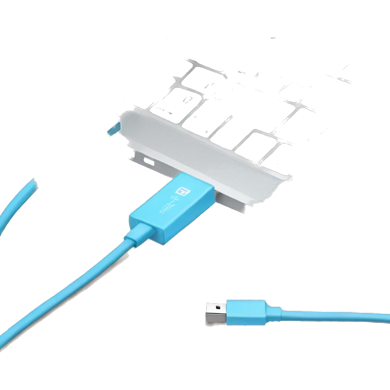 Light blue usb cable emoji