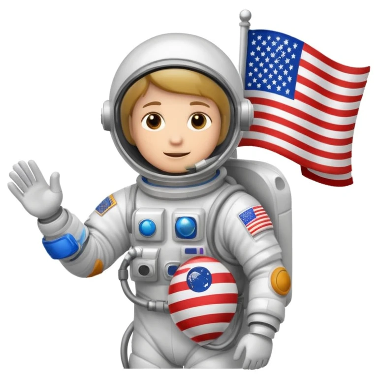astronaut us flag emoji