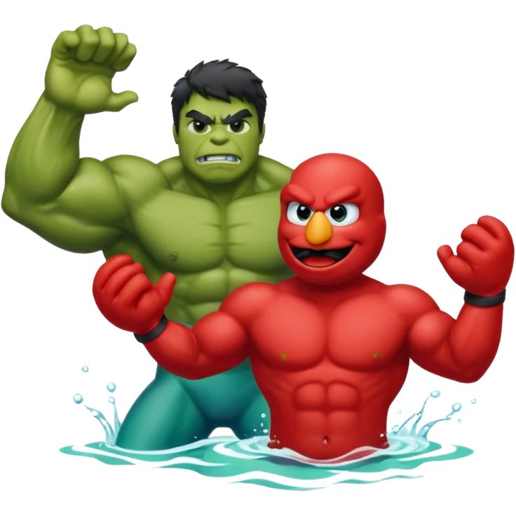 Part Elmo part hulk part dolphin emoji