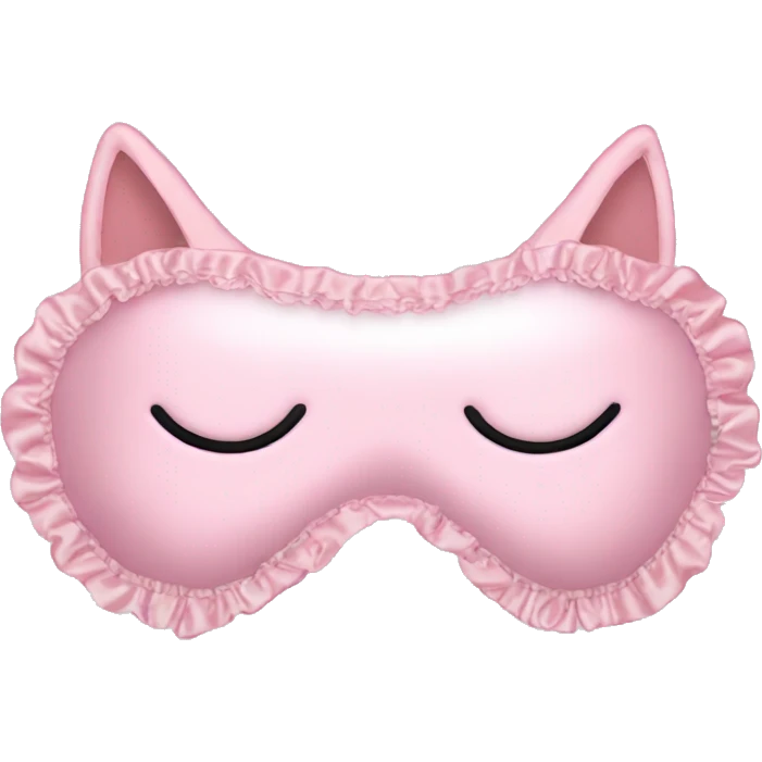 Light pink Frilly satin sleep mask without eyes emoji