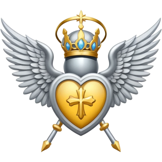holy saint emblem with silver or white wings  emoji