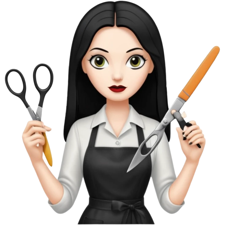 morticia addams hairdresser emoji