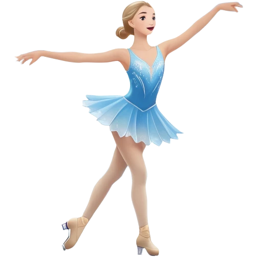 An icon showing The rink is illuminated by soft light beams, with cheering spectators in the stands. Snowflakes gently fall, adding to the magical atmosphere. a graceful figure skater performing a spin on the ice in a grand ice palace. Transparent background highlights elegance and artistry. emoji