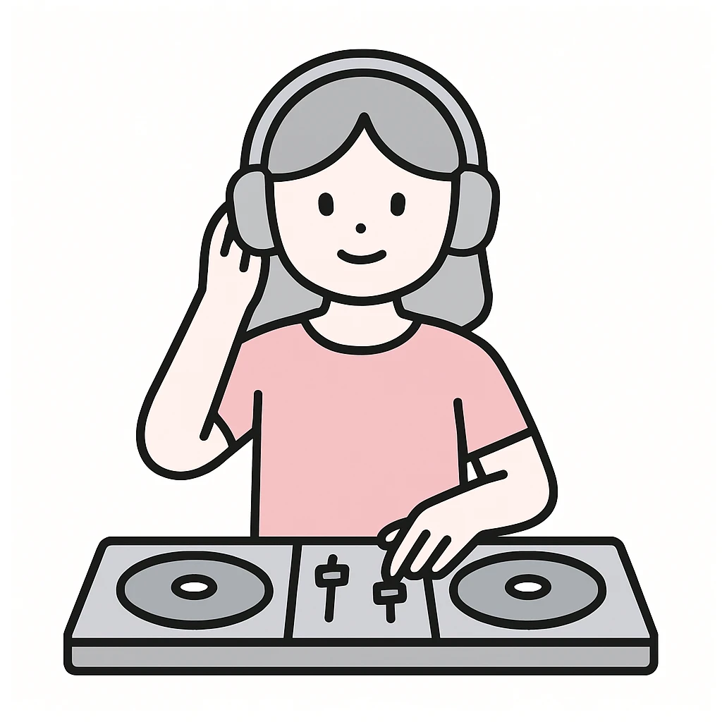 girl playing DJ set emoji