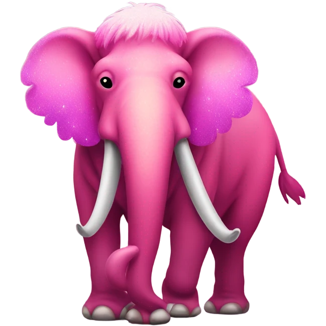 Pink ombre full body mammoth with glitter emoji