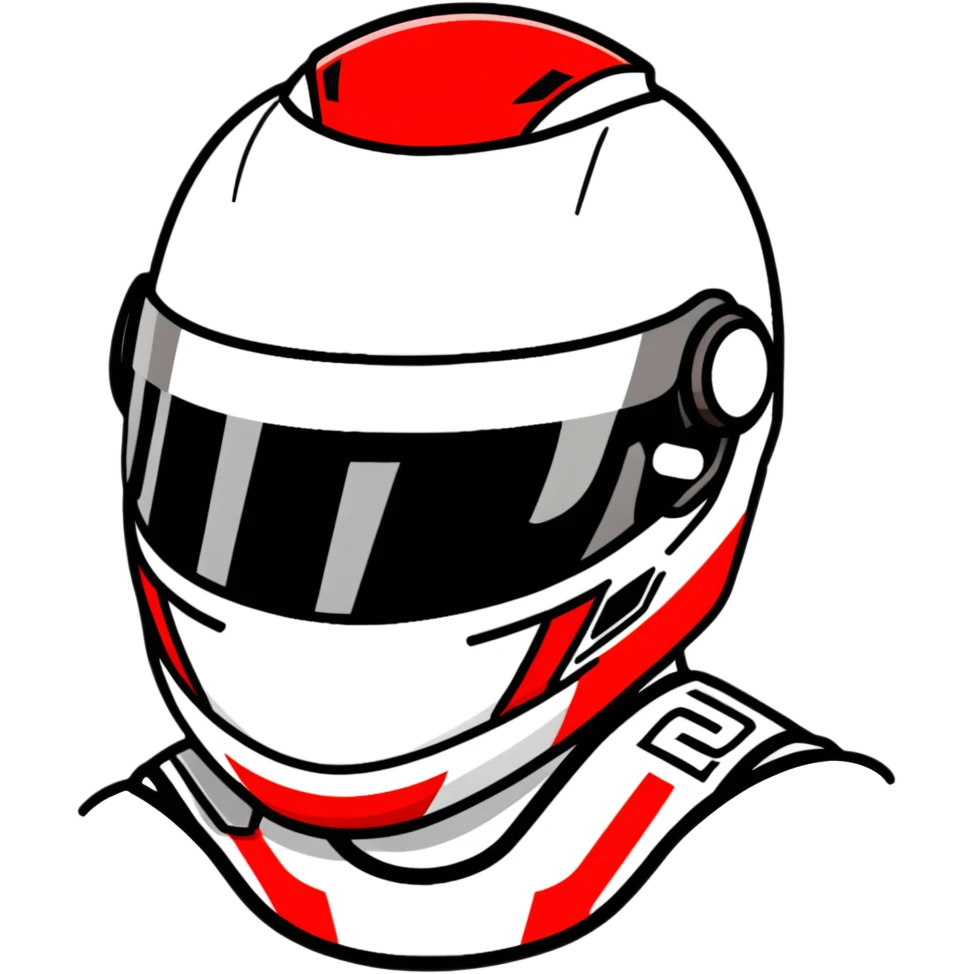 Kevin Magnussen, Danish F1 driver, with racing helmet, Haas team colors white and red emoji
