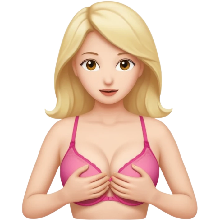 женщина в бюстгальтере трясет грудью emoji