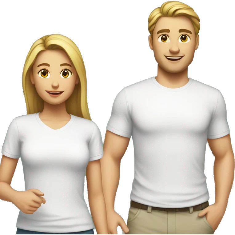 two caucasian girls with white shirts emoji