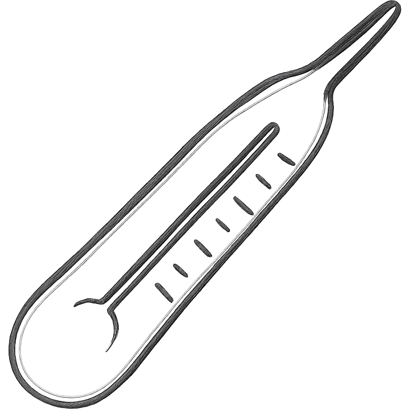 hand drawn digital thermometer icon with no fill emoji