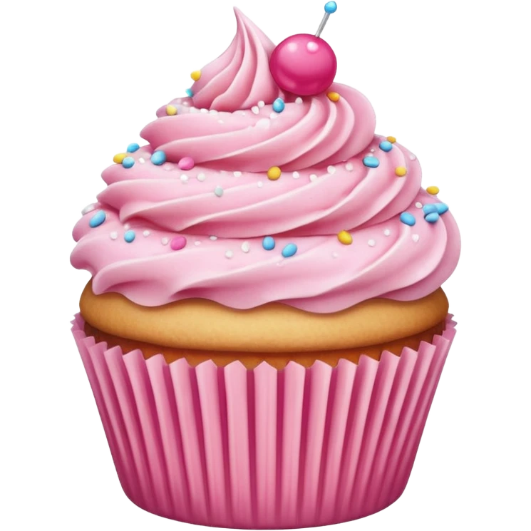 Cupcake with pink icing emoji