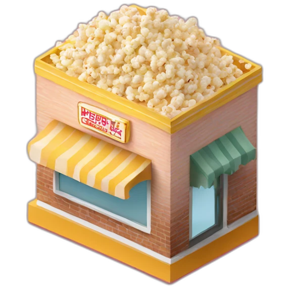 Popcorn paper cafe isometric emoji