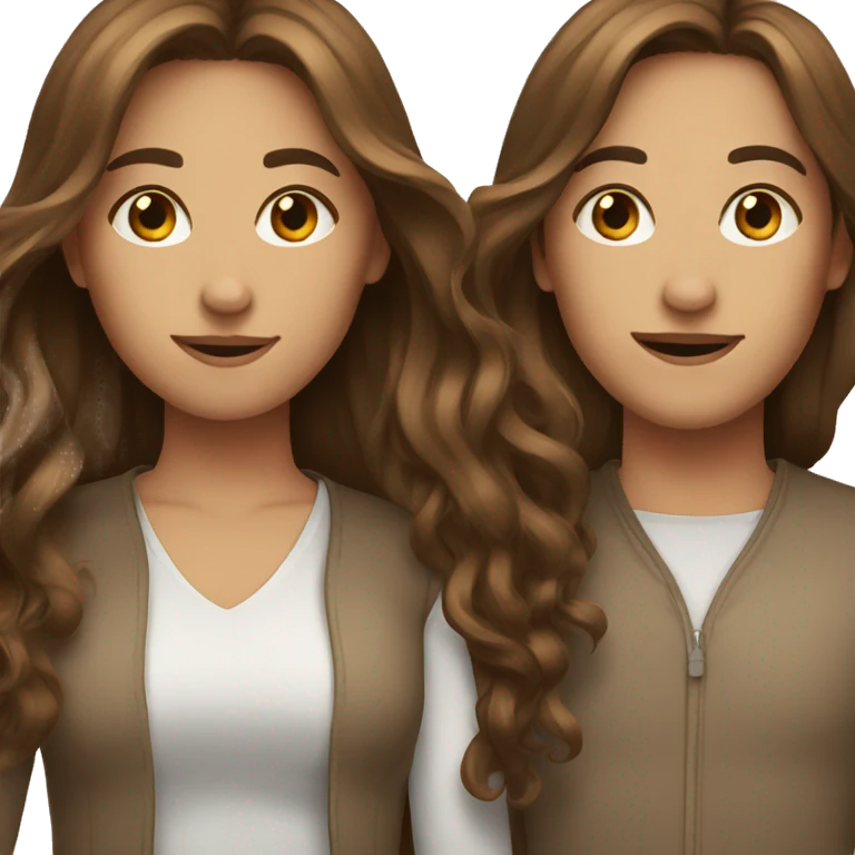 brown hair duo  emoji