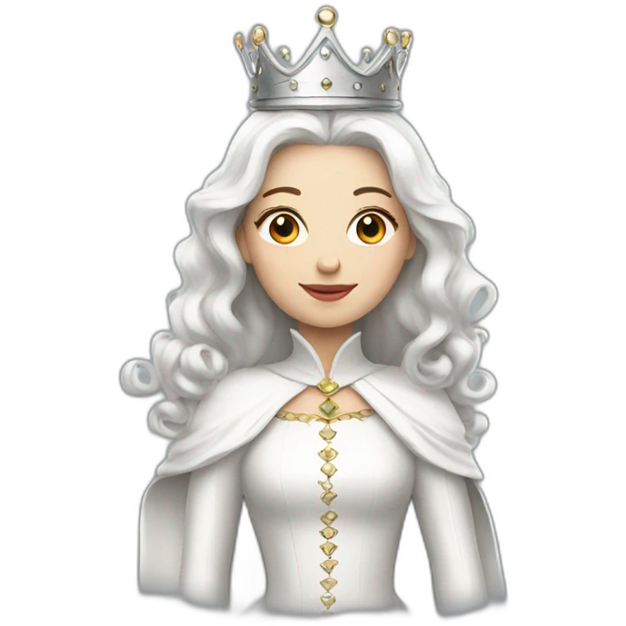 white queen with crown emoji
