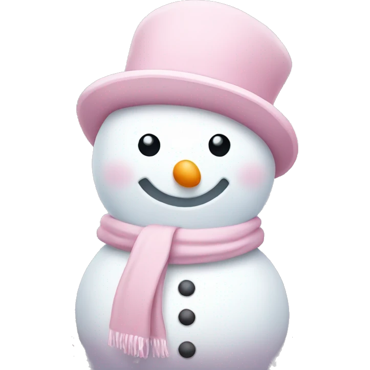 cute light pink snowman emoji