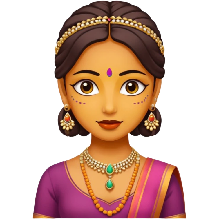 A sanskari girl with bindi and necklace emoji