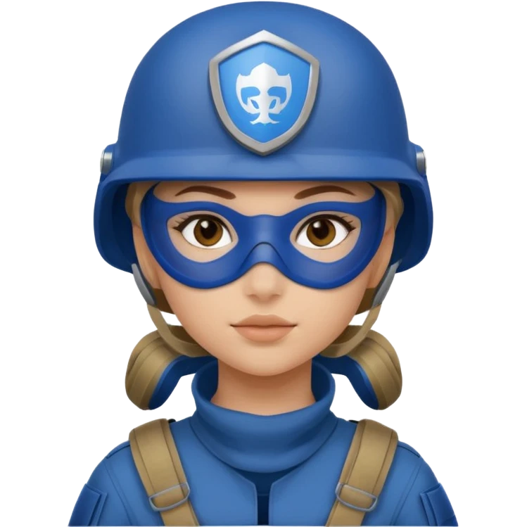 girl soldier with blue mask emoji
