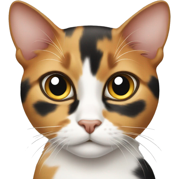 curious calico cat gazing forward emoji